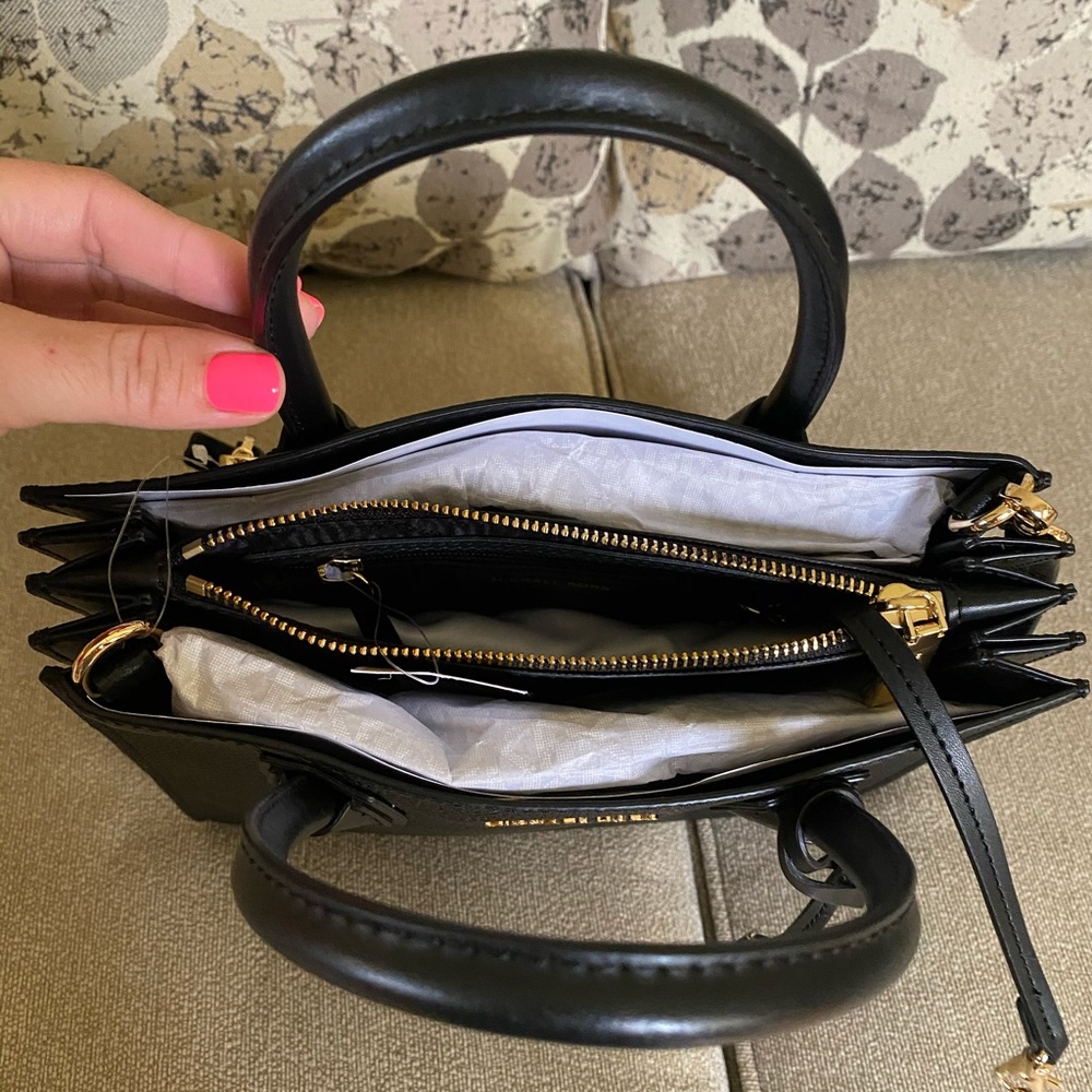 Michael Kors Pebbled Leather Accordion Satchel - Picture 4 of 5